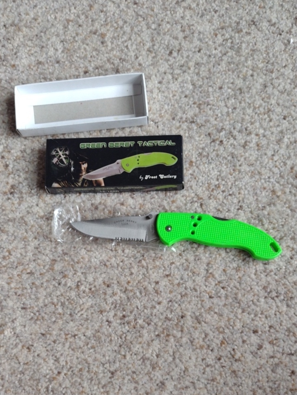 Tactical Neon Green Folding Knife -